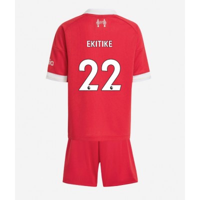 Liverpool Fotbollskläder Hemmaställ 2025/26 Hugo Ekitike 22 Barn Kortärmad Tröja + Shorts