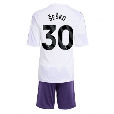 Fotbollssats Barn Manchester United Bortaställ 2025/26 Benjamin Šeško 30