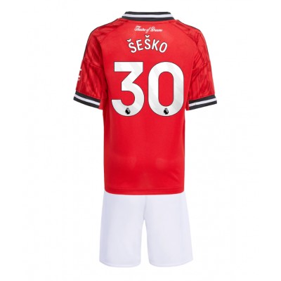 Fotbollsset Barn Manchester United Hemma 2025/26 Benjamin Šeško 30