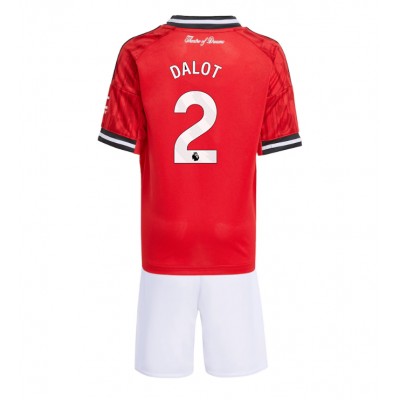 Fotbollströja Barn Manchester United Hemma 2025/26 med namn Diogo Dalot 2