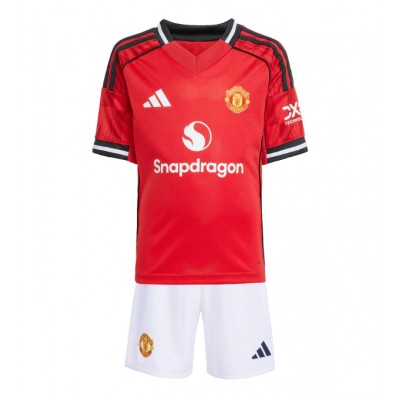 Billiga Fotbollströjor Barn Manchester United Hemma 2025/26 Kortärmad Tröja + Shorts