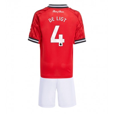 Fotbollsset Barn Manchester United Hemma 2025/26 Matthijs de Ligt 4