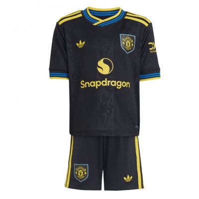 Billiga Fotbollströjor Barn Manchester United Tredjeställ 2025/26 Kortärmad Tröja + Shorts