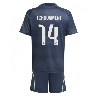 Real Madrid Bortaställ 2025/26 Fotbollssats Barn Aurelien Tchouameni 14