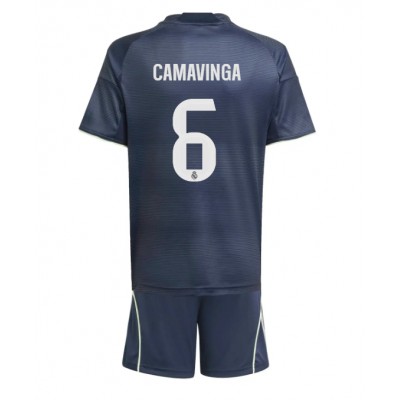 Real Madrid Bortaställ 2025/26 Fotbollssats Barn Eduardo Camavinga 6