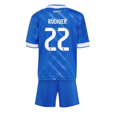 Fotbollskläder Set Barn Real Madrid Tredjeställ 2025/26 Antonio Rüdiger 22