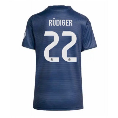 Billiga Fotbollströjor Dam Real Madrid Bortatröja 2025/26 Kortärmad Antonio Rüdiger 22