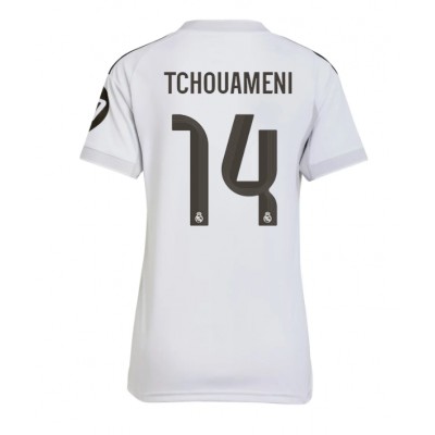 Billiga Fotbollströja Dam Real Madrid Hemmatröja 2025-26 Aurelien Tchouameni 14