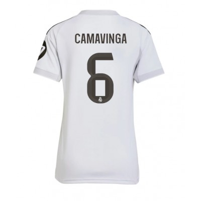 Billiga Fotbollströja Dam Real Madrid Hemmatröja 2025-26 Eduardo Camavinga 6
