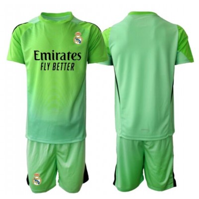 Fotbollströjor Barn Billiga Real Madrid Målvakt Bortaställ 2025/26 Kortärmad (+ Shorts)