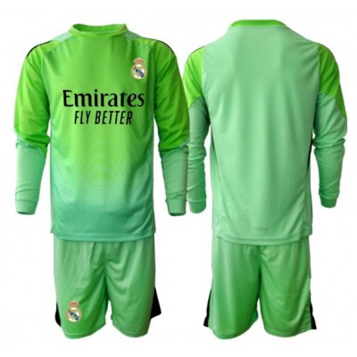 Real Madrid Matchtröjor 2025/26 Målvakt Bortaställ Barn Långärmad (+ Shorts)