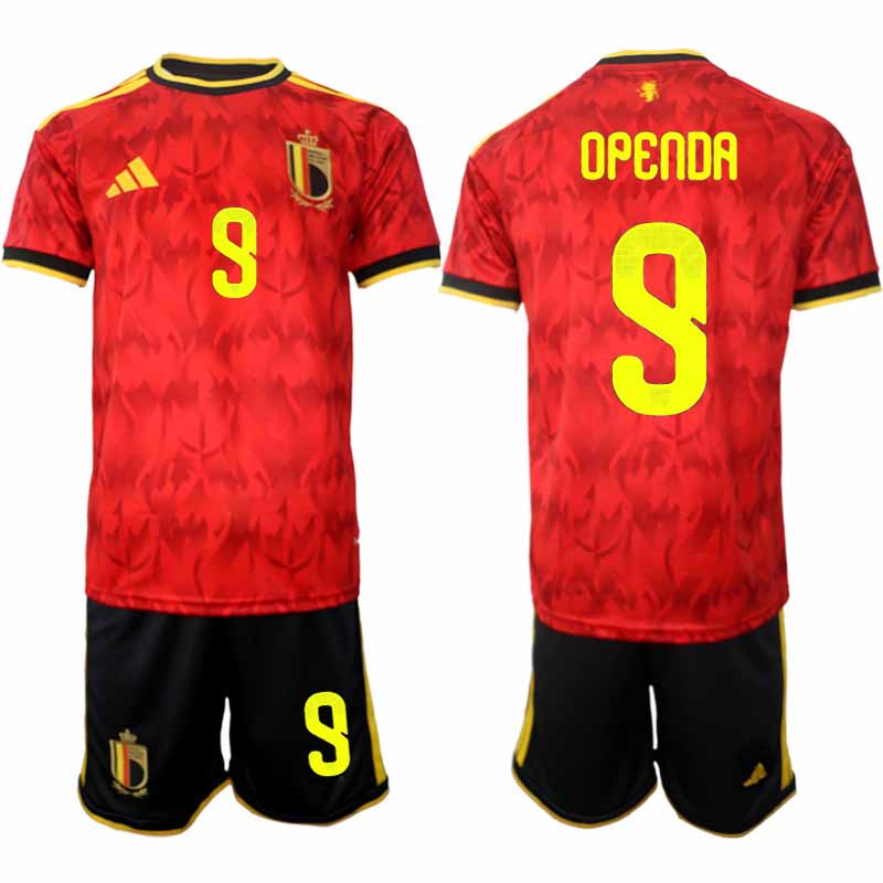 Billiga Fotbollströjor Herr Belgien VM 2026 Hemma Loïs Openda #9 Kortärmad Shorts