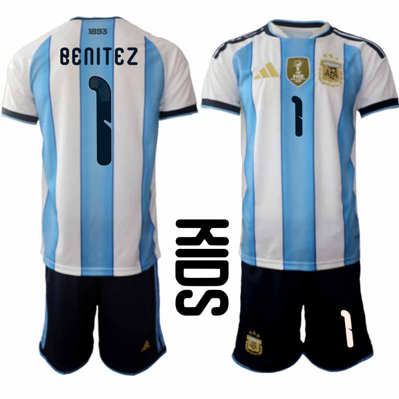Billiga Fotbollströja Argentina 2026 VM Hemmaställ Barn Walter Benítez 1