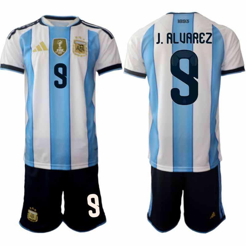 Fotbollströjor Billigt Argentina 2026 VM Hemmaställ Herr Julián Alvarez 9
