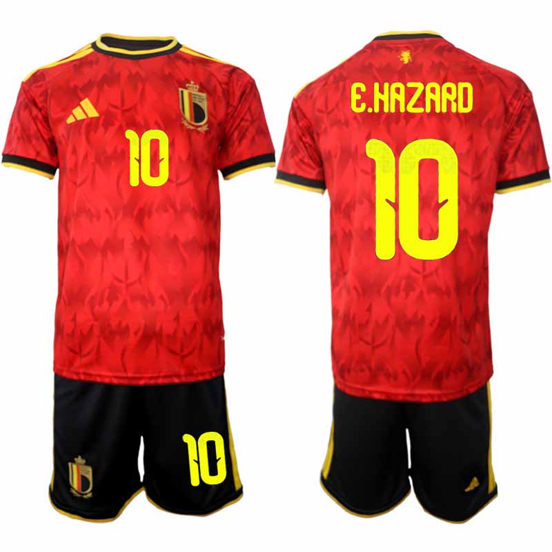 Billiga Fotbollströjor Herr Belgien VM 2026 Hemma Eden Hazard #10 tröja + Shorts