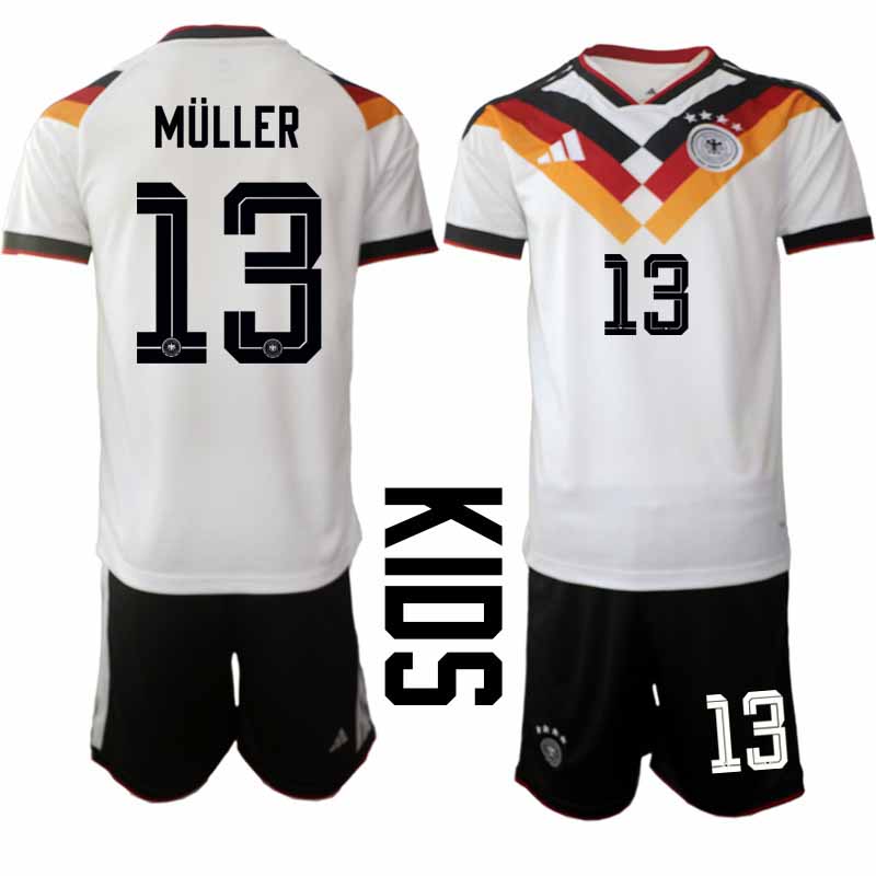 Fotbollströjor Billigt Tyskland 2026 VM Hemmaställ Herr Thomas Müller #13 Tröja Shorts