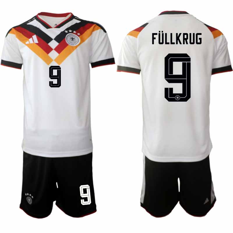 Billiga Fotbollströjor Tyskland 2026 VM Hemmaställ Herr Niclas Füllkrug #9 Tröja Set