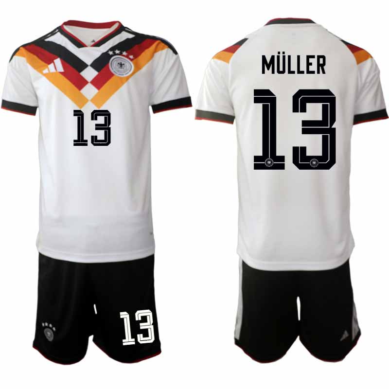 Fotbollströjor Billigt Tyskland 2026 VM Hemmaställ Herr Thomas Müller #13 Tröja Shorts