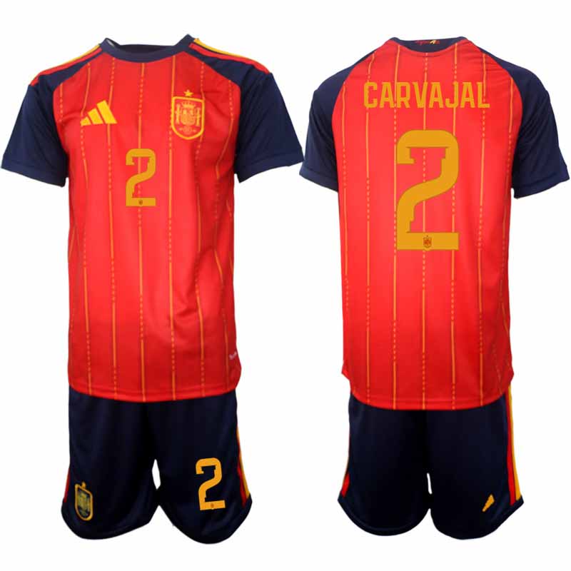 Spanien Matchtröja 2026 VM Hemmaställ Herr Dani Carvajal #2 Kortärmad Shorts