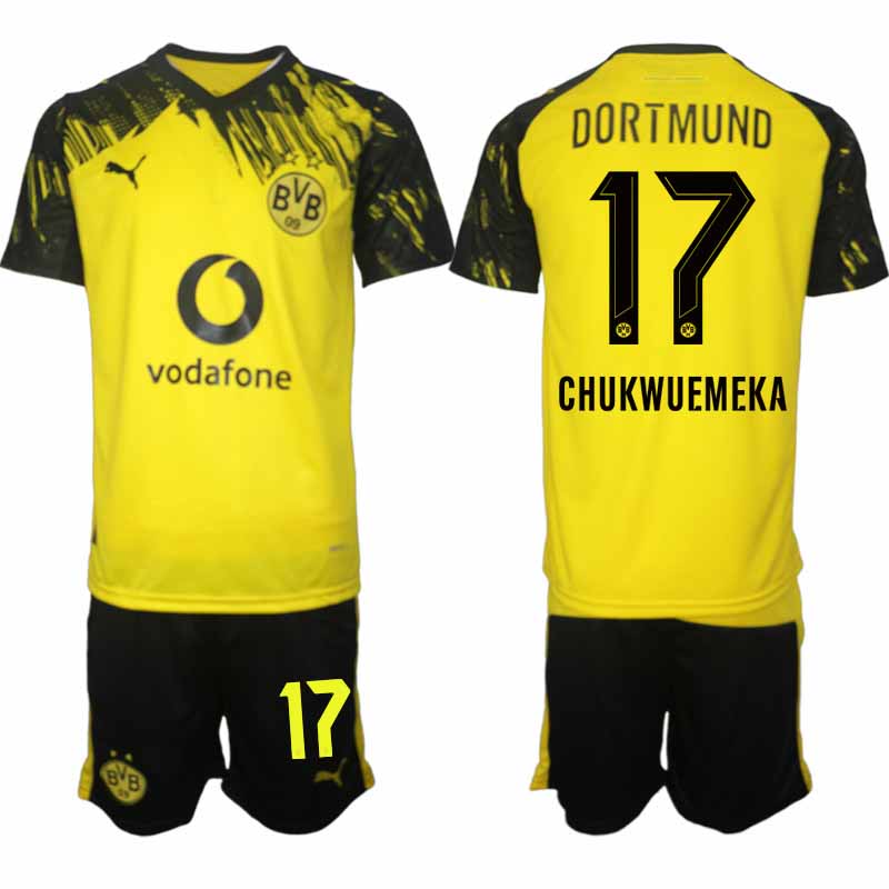 Borussia Dortmund tröja Herr 2025-26 Hemmaställ Tröja + Shorts Carney Chukwuemeka 17