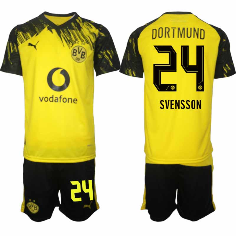 Borussia Dortmund tröja Herr 2025-26 Hemmaställ Tröja + Shorts Daniel Svensson 24