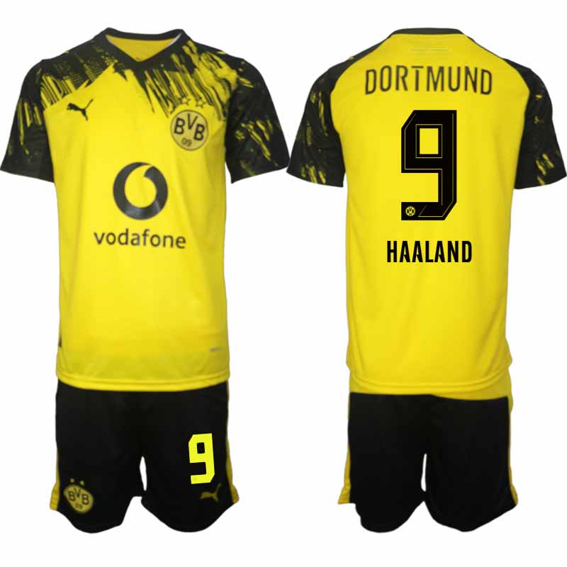 Borussia Dortmund tröja Herr 2025-26 Hemmaställ Tröja + Shorts Erling Haaland 9