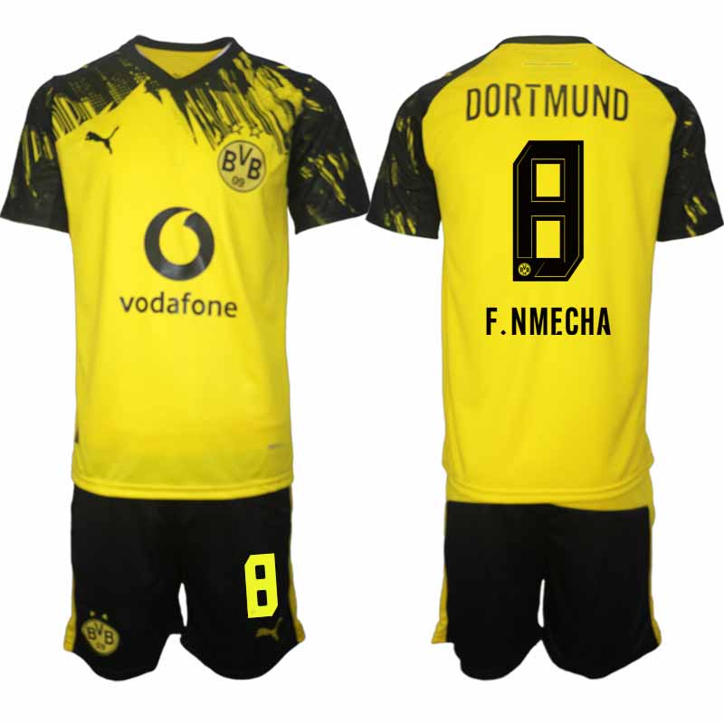 Borussia Dortmund tröja Herr 2025-26 Hemmaställ Tröja + Shorts Felix Nmecha 8