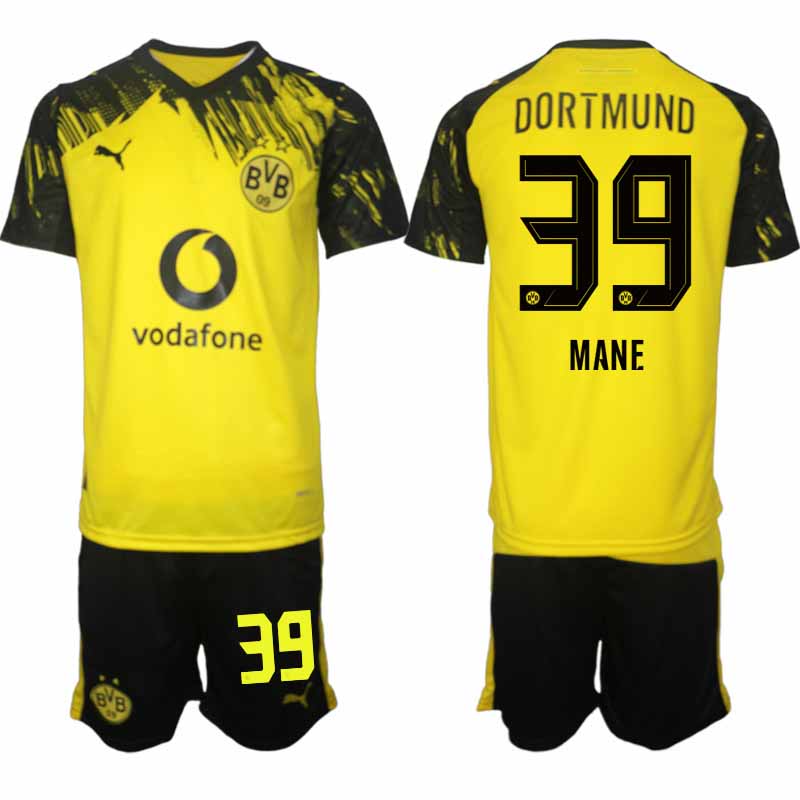Borussia Dortmund tröja Herr 2025-26 Hemmaställ Tröja + Shorts Filippo Mané 39