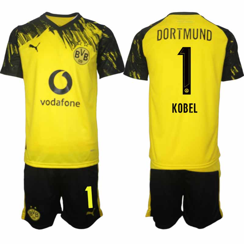 Borussia Dortmund tröja Herr 2025-26 Hemmaställ Tröja + Shorts Gregor Kobel 1