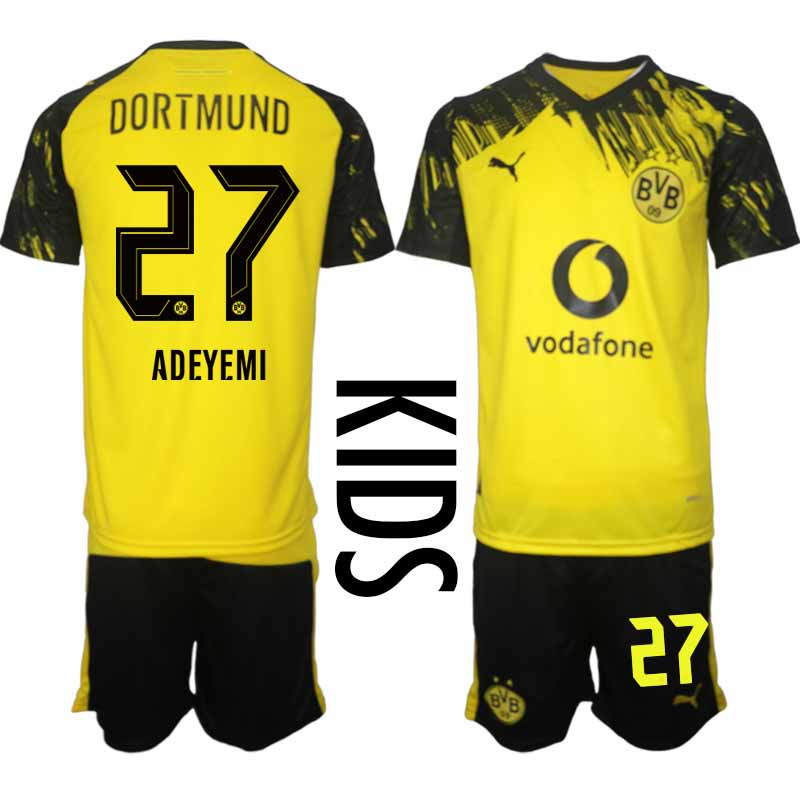 Billiga Fotbollströjor Borussia Dortmund Karim Adeyemi #27 Barn Hemmaställ 2025-26