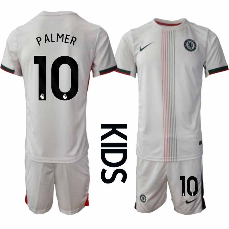 Köpa Barn Fotbollströjor Chelsea Cole Palmer #10 Bortaställ 2025-26 Tröja + Shorts