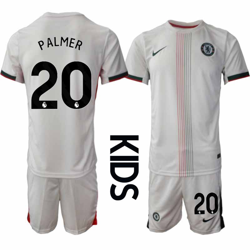 Billiga Fotbollströjor Cole Palmer #20 Chelsea Bortaställ 2025-26 Barn Tröja + Shorts