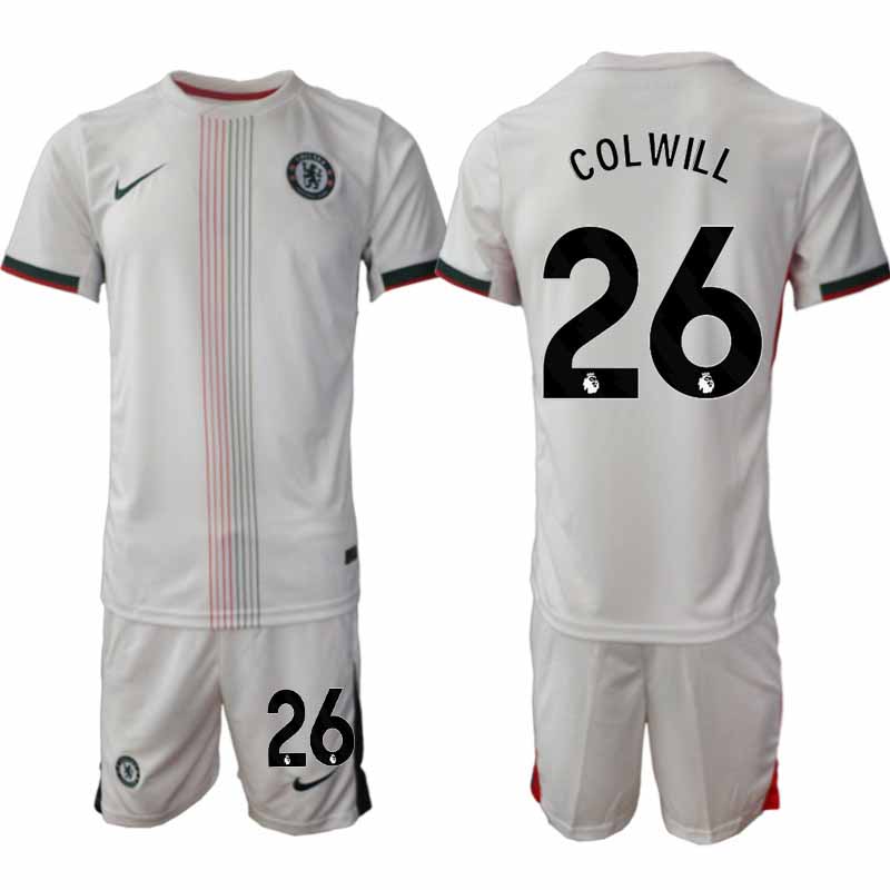 Fotbollskläder Set Chelsea Levi Colwill #26 Herr Borta 2025-26 Tröja + Shorts