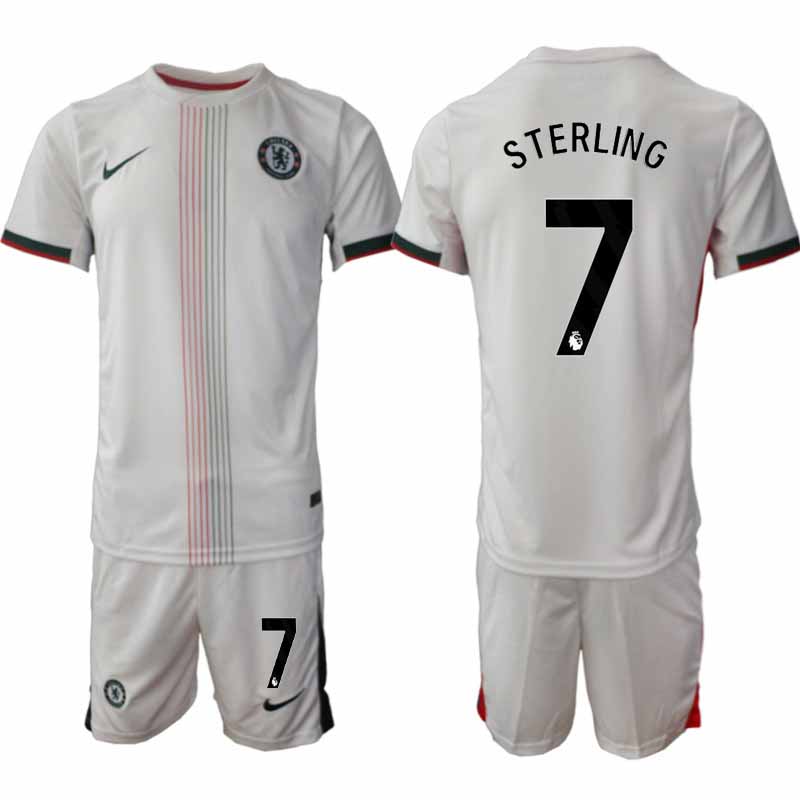 Billiga Fotbollströjor Raheem Sterling #7 Chelsea Bortaställ 2025-26 Herr Tröja + Shorts