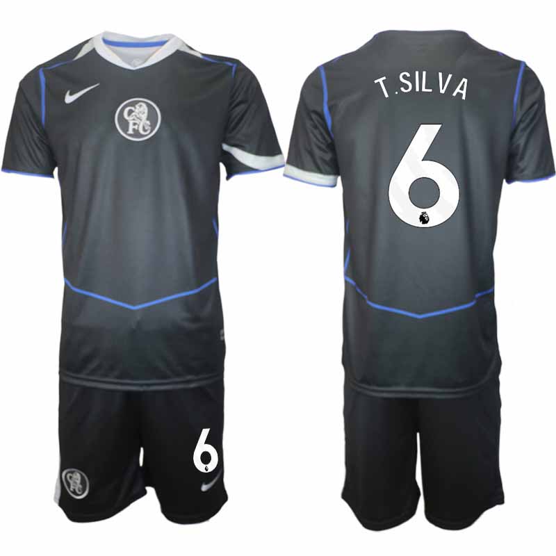 Fotbollströja Thiago Silva #6 Chelsea Tredjeställ 2025-26 Herr Tröja + Shorts