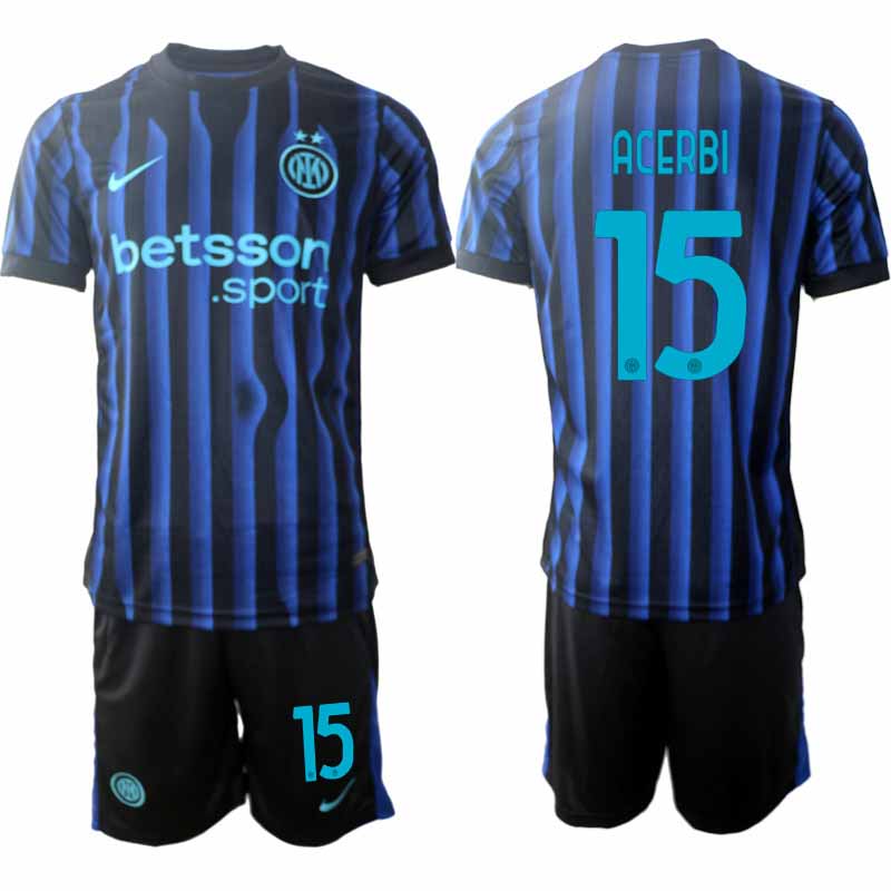 Billiga Fotbollströjor Inter Milan Francesco Acerbi #15 Herr Hemmaställ 2025-26