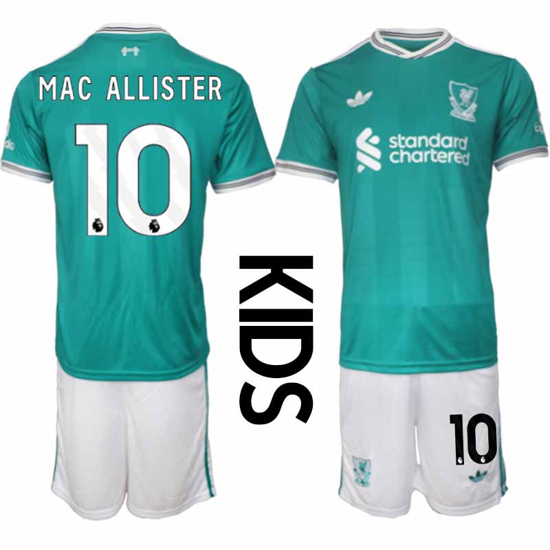 Liverpool FC Tredjeställ 2025-26 Barn Tröja + Shorts Alexis Mac Allister 10