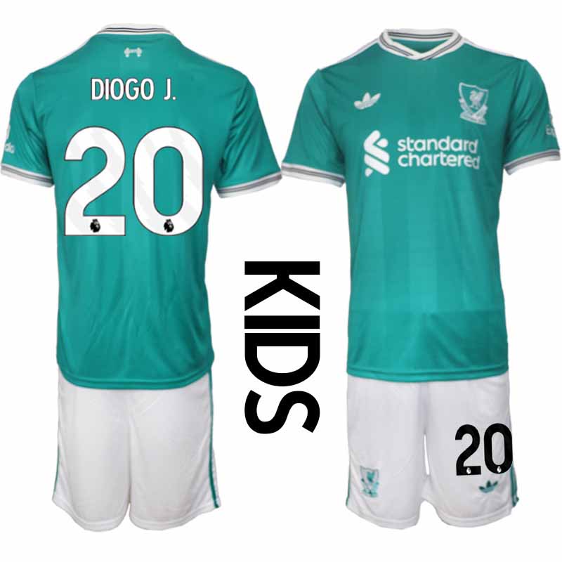 Liverpool FC Tredjeställ 2025-26 Barn Tröja + Shorts Diogo Jota 20