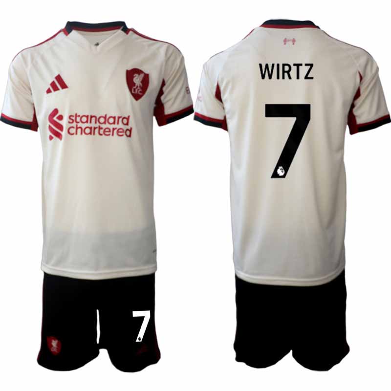 Fotbollskläder Set Herr Liverpool FC Florian Wirtz #7 Herr Bortaställ 2025-26