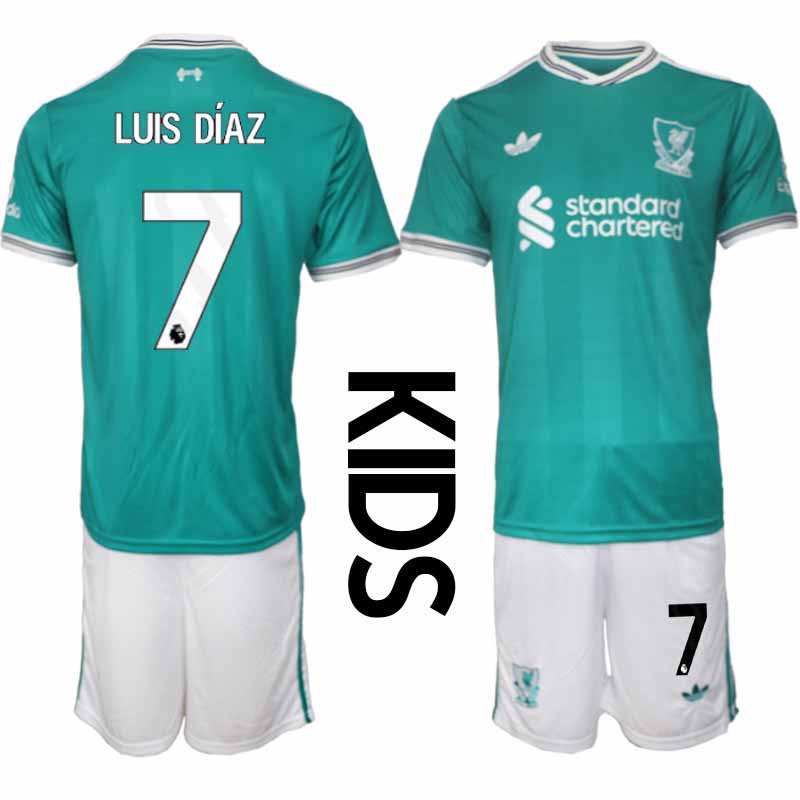 Fotbollskläder Set Barn Liverpool FC Tredjeställ 2025-26 Luis Díaz 7