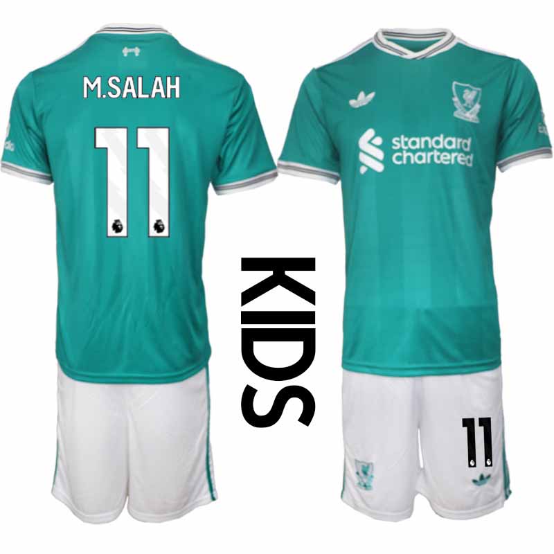Liverpool FC Tredjeställ 2025-26 Barn Tröja + Shorts Mohamed Salah 11