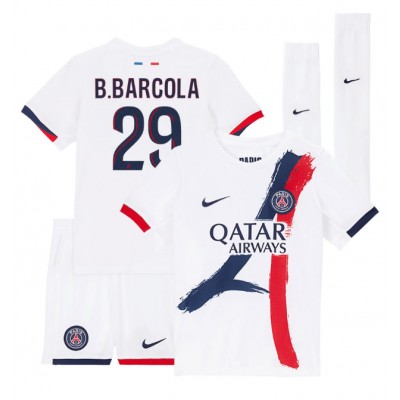 Barn Fotbollströjor Paris Saint-Germain Bortaställ 2025/26 Bradley Barcola 29