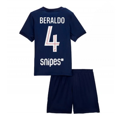 Barn Fotbollströjor Paris Saint-Germain Hemmaställ 2025/26 Lucas Beraldo 4