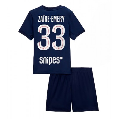 Billiga Fotbollströjor Barn Paris Saint-Germain Hemmaställ 2025/26 Warren Zaïre‑Emery 33