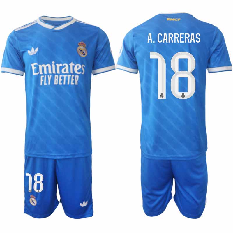 Herr Fotbollströjor Álvaro Carreras #18 Real Madrid Tredjeställ 2025/26 Set