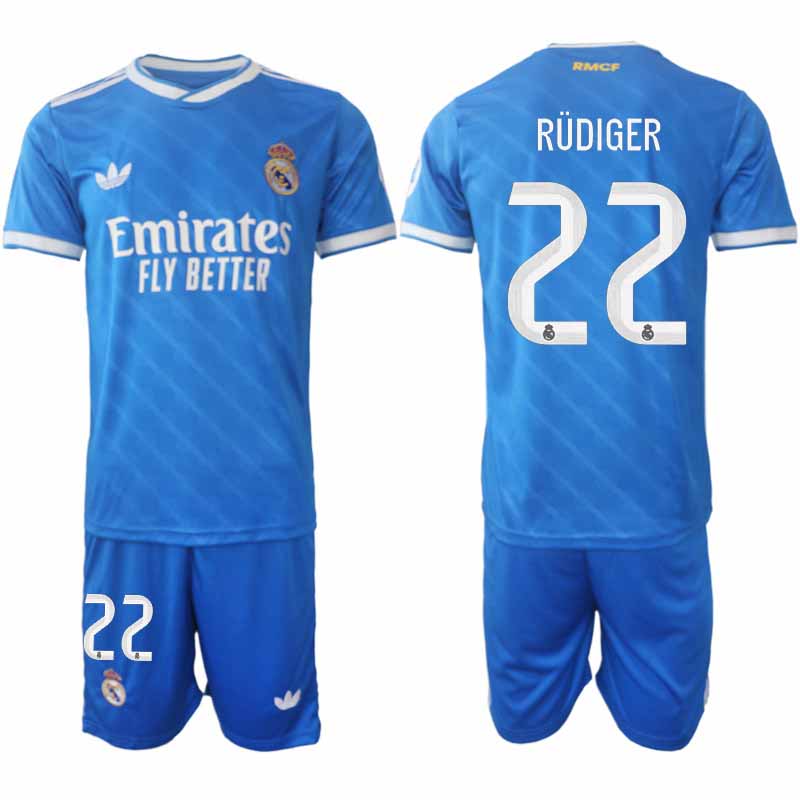 Herr Fotbollströjor Antonio Rüdiger #22 Real Madrid Tredjeställ 2025/26 Set