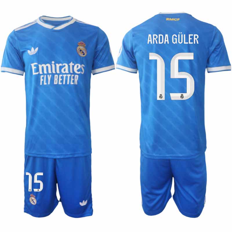 Matchställ Fotboll Arda Güler #15 Real Madrid Tredjeställ 2025-26 Herr