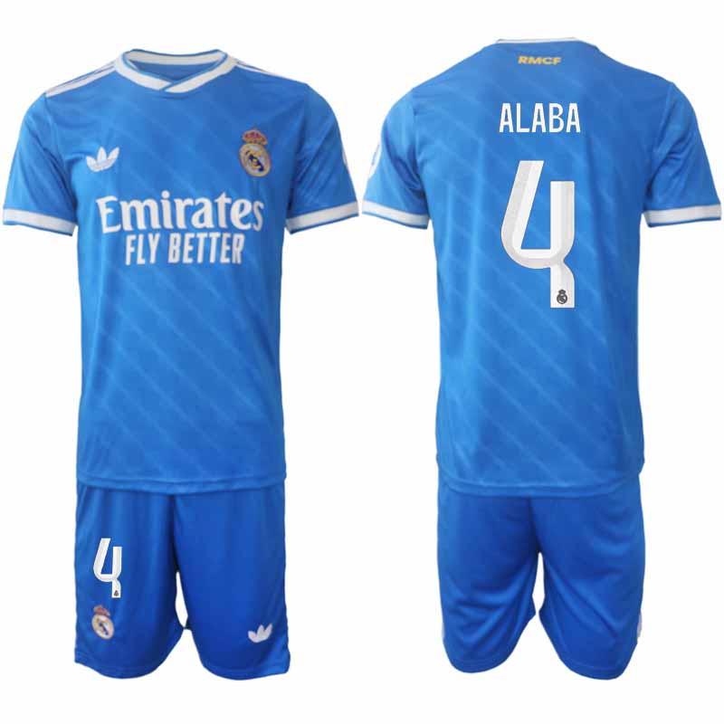 Herr Fotbollskläder Set David Alaba #4 Real Madrid Tredjeställ 2025-26