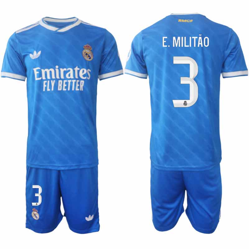 Herr Fotbollskläder Set Éder Militão #3 Real Madrid Tredjeställ 2025-26
