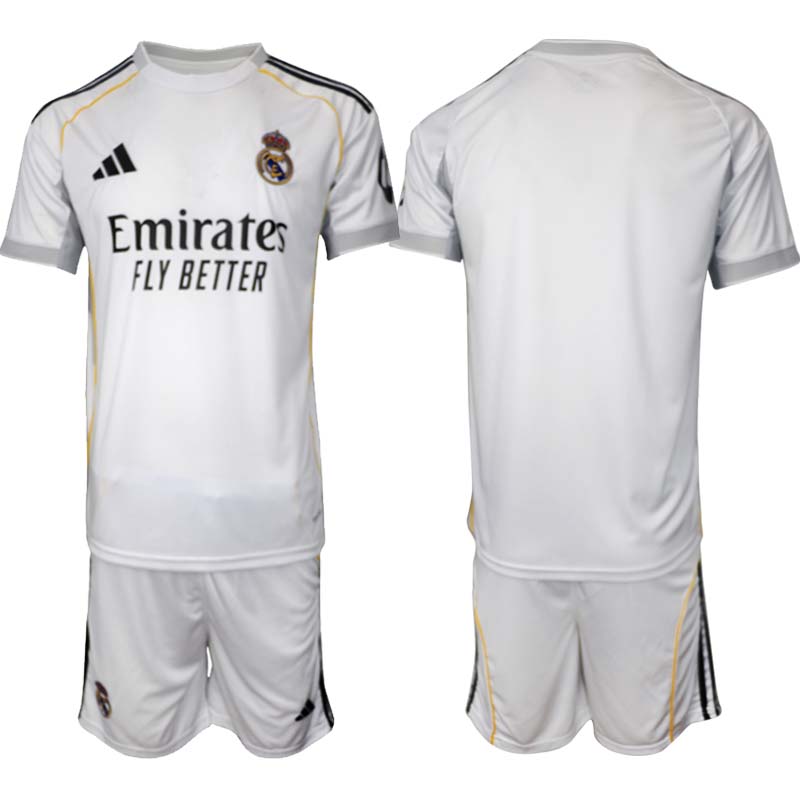 Herr Fotbollströjor Real Madrid Hemmaställ 2025/26 Kortärmad shorts